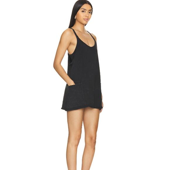 New Free People FP Movement Hot Shot Mini Dress in Black Washed - Picture 2 of 9